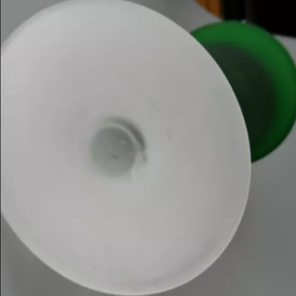 Vintage 10" Green Wht Satin/Frosted Art Glass Vase - Picture 2 of 7